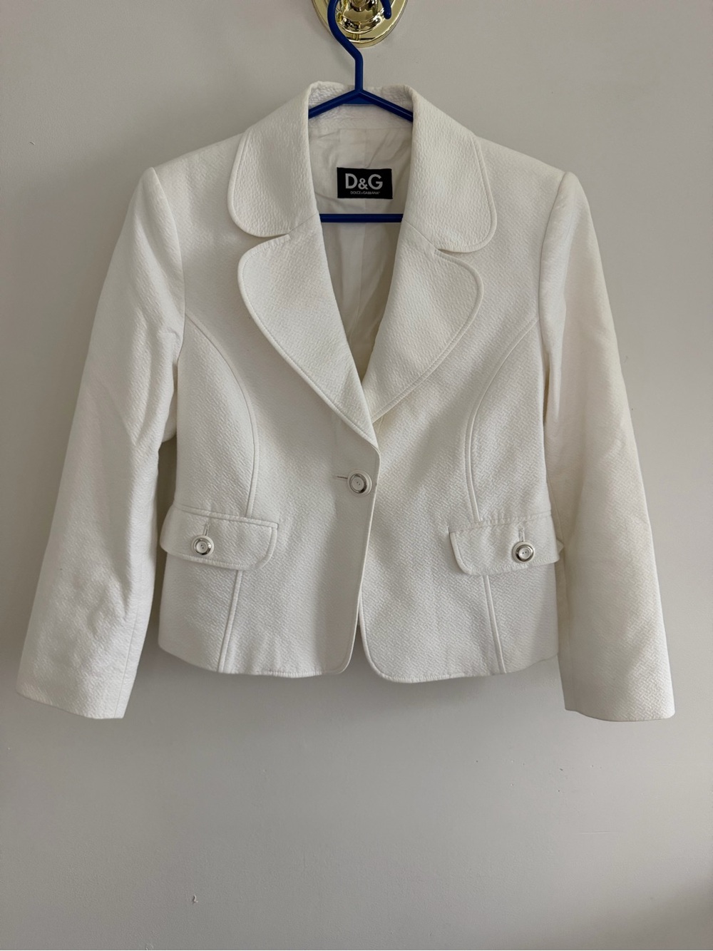 Dolce & Gabbana White Textured Women's Blazer